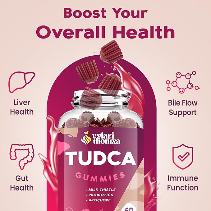 Premium TUDCA Bile Salts Gummies - 2000mg High Potency Liver Support Supplement Liver Detox &amp Repair with Milk Thistle Artichoke Probiotics - Vegan 30 Servings