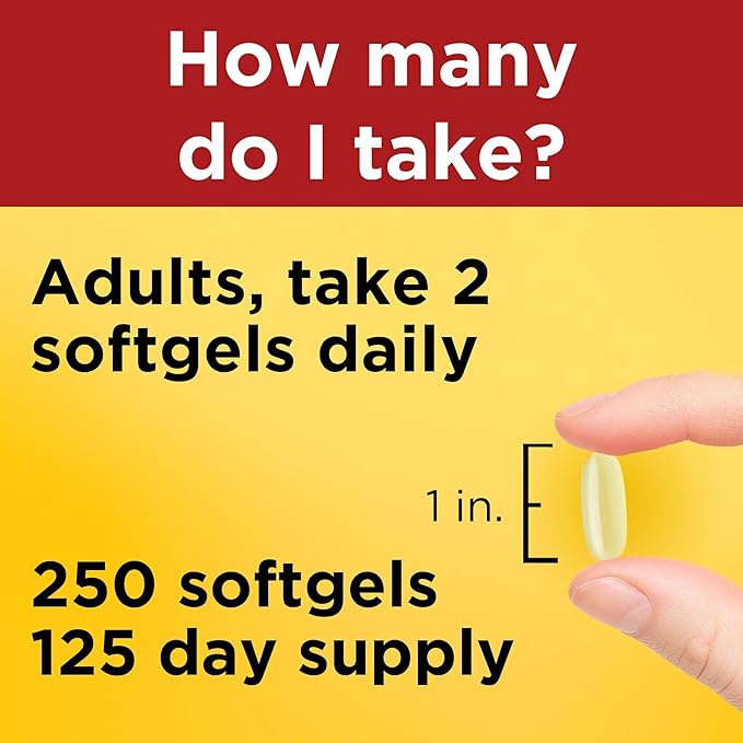 Nature Made Fish Oil Omega 3 Supplements 2000mg Per Serving Softgels Omega 3 Fish Oil for Healthy Heart Support 250 Softgels 125 Day Supply
