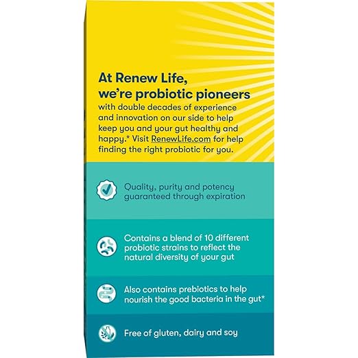 Renew Life Adult Probiotic - Ultimate Flora Probiotic Extra Care Probiotic Supplement - 200 billion - 7 Day Program 7 Packets (Packaging May Vary)