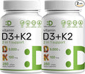 DEAL SUPPLEMENT 2 Pack Vitamin D3 5000 IU + K2 MK7 Softgels 500 Count | 2-in-1 Complex | Supports Heart Bone Teeth &amp Immune Health | Easy to Swallow