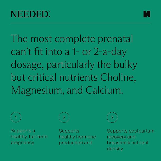 Needed. Multivitamin for Women with 23 Vitamins Minerals and Antioxidants - Daily Womens Multivitamin - Vitamin B12 B6 D3 Choline Calcium Biotin Magnesium Folate and More Citrus Scented