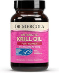 Dr. Mercola Krill Oil for Women - 2 mg Astaxanthin - MSC Certified Sustainable - Supports Brain Skin &amp Immune Systems - with Omega-3s - Non-GMO Gluten-Free &amp Soy-Free - 90 Capsules (30 Servi
