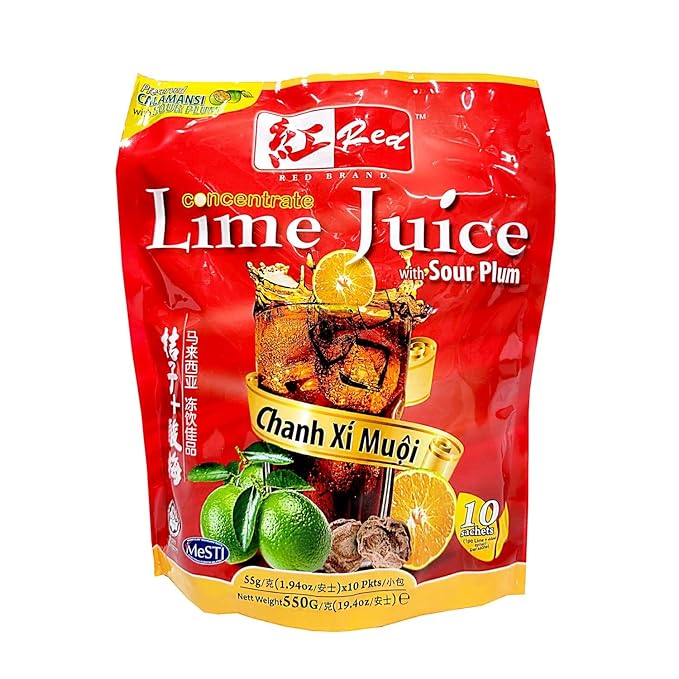 Malaysia Concentrate Beverage Lime Juice With Sour Plum 桔子酸梅 Chanh XÍ Muội 19.4oz - Total of 2 bags