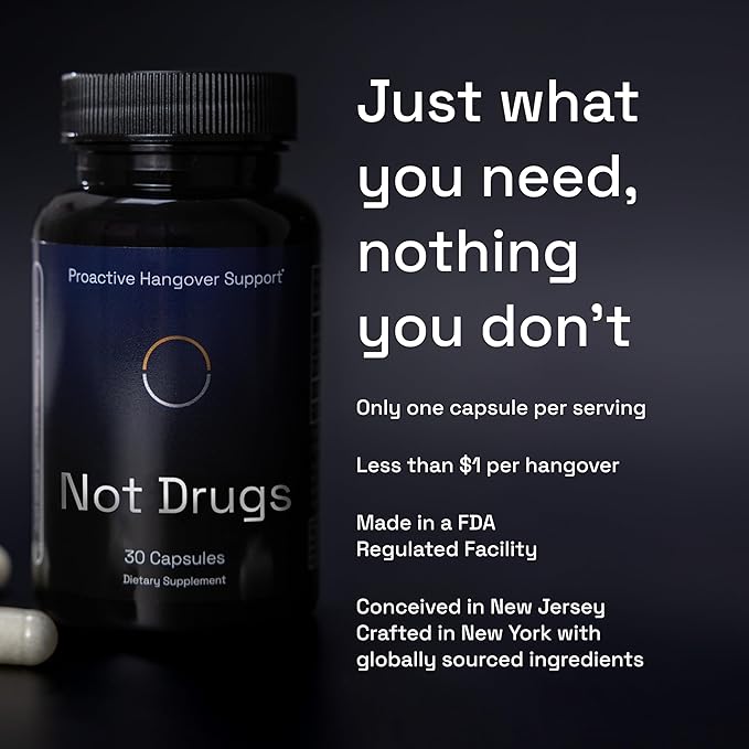 Proactive Hangover Support that Actually Works | Effective Affordable &amp Backed by Science | 30 Capsules | 30 Doses | L-Cysteine Vitamin B6 Vitamin C