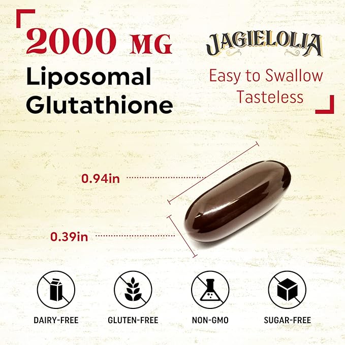 Liposomal Glutathione 2000 mg with L-Serine L-Glycine &amp Sulforaphane – Active L-Glutathione Unique Formulation to Enhance Absorption - Master Antioxidant Detoxifying &amp Immune | 120 Softgels