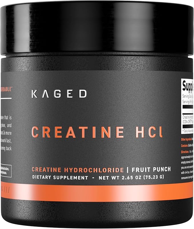 Kaged Creatine HCl Powder | 7X Concentrated vs Mono | Muscle Building &amp Recovery | High Absorption | No Bloating | Creatine for Men &amp Women | Vegan Gluten Free | Fruit Punch | 75 Servings