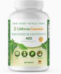 California Essentials Magnesium Glycinate 400 - Chelated High Absorption Elemental Magnesium for Muscle Relief Bone &amp Heart Support -Vegan Non-GMO Gluten-Free (360 Counts (Pack of 1))