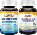 Lovita Cold-Pressed Flaxseed Oil softgel + Magnesium 800 Tablets Nutrient Bundle