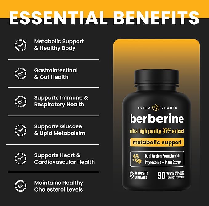NutraChamps Complete Circulatory &amp Metabolic Boost : Pycnogenol &amp Berberine Duo