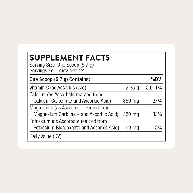 THORNE - High Potency Vitamin C - Ascorbic Acid with Calcium Magnesium &amp Potassium - Healthy Immune Function &amp Antioxidant Support* - Third-Party Certified - Gluten Dairy &amp Soy-Free - 42