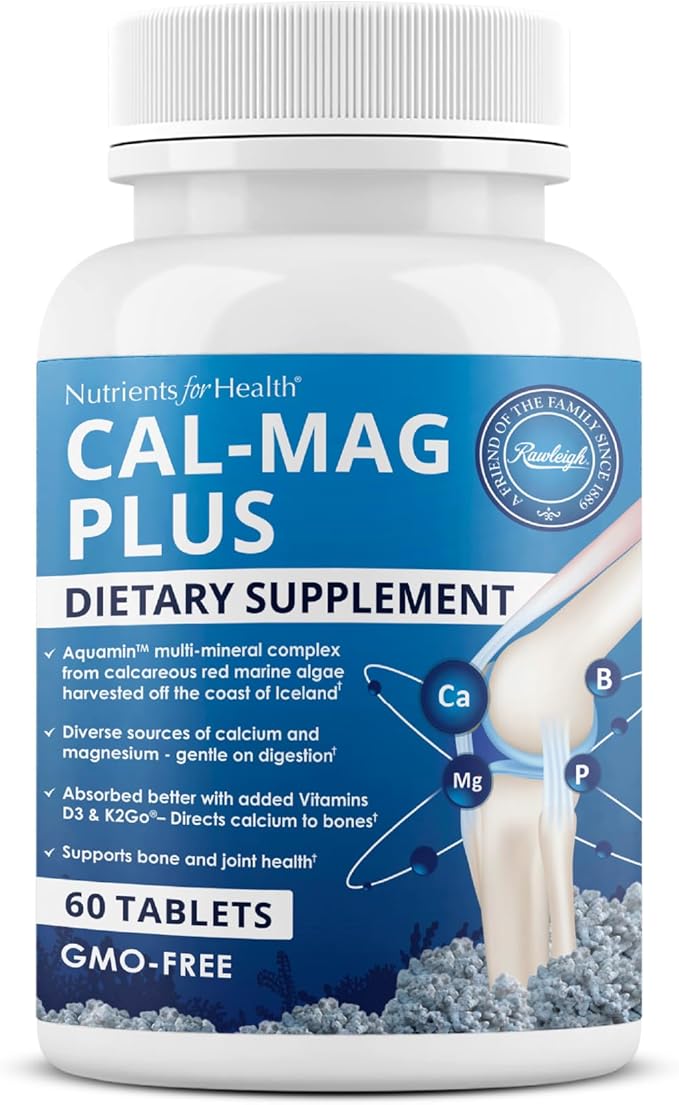 Rawleigh Cal-Mag Plus: 60 Tablets 600mg Calcium 250mg Magnesium Aquamin Vitamin D3 &amp K2 Boron Phosphorus 7 Forms of Calcium &amp 5 Forms of Magnesium High Absorption Bone &amp Joint Supp