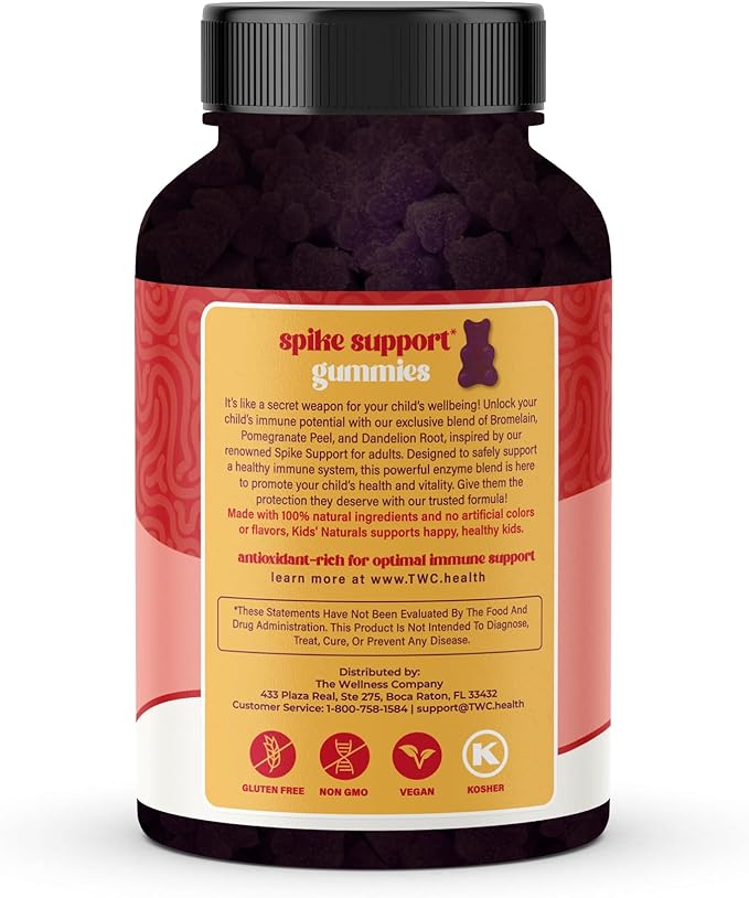 Kids Naturals Spike Support Gummies – Year-Round Wellness with Vitamin C D &amp Zinc | 120ct (2 Month Supply)