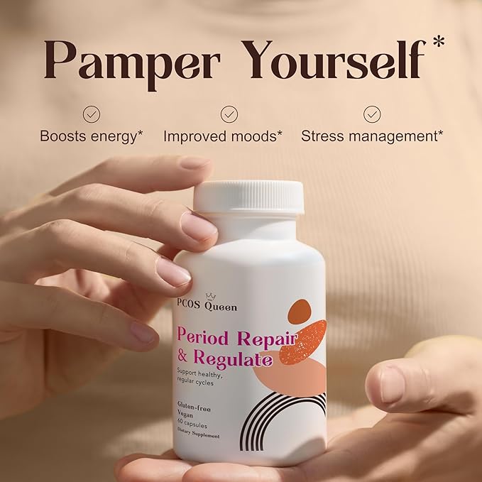 Period Repair &amp Regulate - Female Hormone Balance Supplement for Irregular Periods - Vegan Formula to Support Regular Menstrual Cycle Cramps Skin Health - 1 Bottle