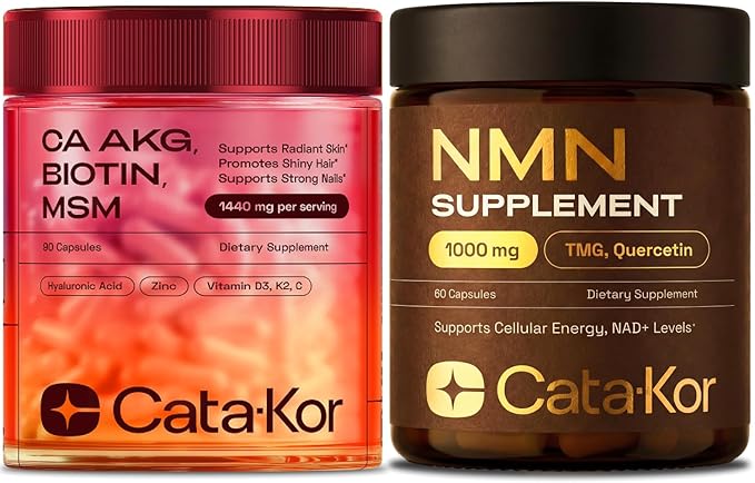 NMN Supplement 1000mg &amp Calcium AKG Complex - NAD+ Supporing Supplement with TMG Quercetin &amp MSM Hyaluronic Acid &amp Biotin Collagen Support Beauty Complex