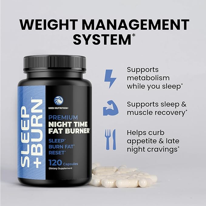 Night Time Fat Burner to Shred While You Sleep | Belly Fat Burner Carb Blocker and Weight Loss Support Supplements | Lose Weight Support Metabolism and Fall Asleep | 120 Nighttime Diet Pills