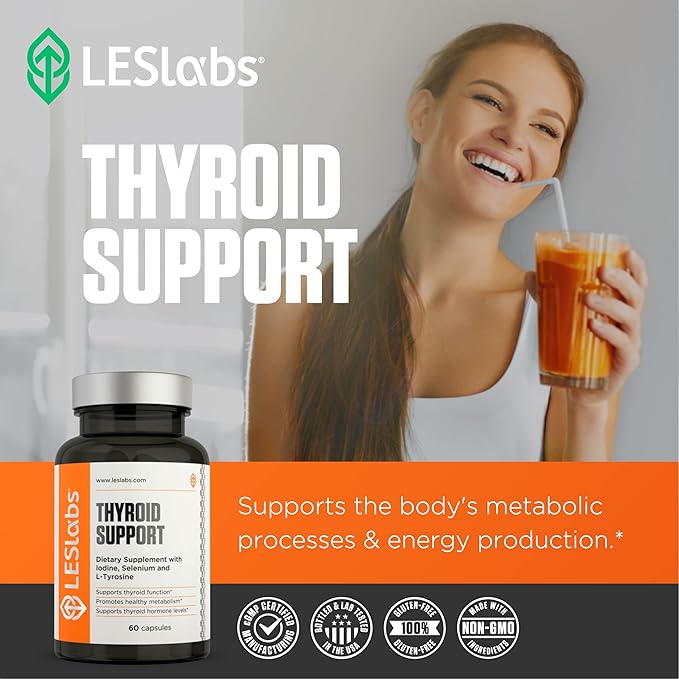 LES Labs Cortisol and Metabolic Health Support Duo – Supplement for Cortisol Balance and Thyroid Support – 60 + 60 Capsules