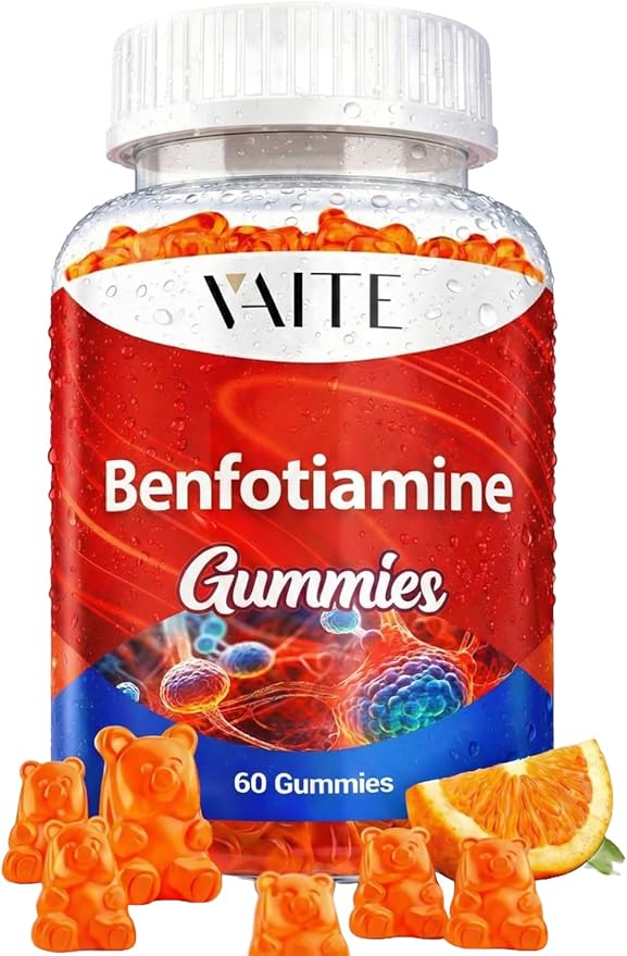 Benfotiamine 320mg Gummies with 45mg L-Leucine Supplement: Essential Vitamin B1 Complex for Men and Women Non-GMO Vegan &amp Gluten-Free - Supports Metabolism Energy &amp Nervous System Health
