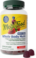 MegaFood Whole Body 55+ Mens Multivitamins - Gummy Multivitamin for Men - Magnesium Citrate Vitamin D3 K2 &amp Zinc - Muscle &amp Bone Health - Brain Heart &amp Immune Support - 90 Gummies 30 Se