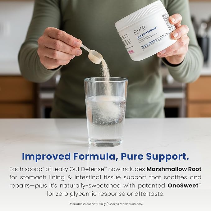 Pure Therapro Rx Leaky Gut Defense - Gut Health Supplement with L-Glutamine Licorice Root Extract Marshmallow Root Aloe Leaf Larch Arabinogalactan - Made in USA - 30 Servings Powder