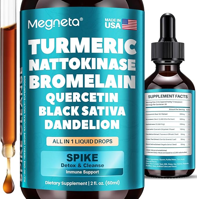 Nattokinase Supplement 20000 FU/g [High-Activity]  Bromelain 500mg &amp Turmeric Curcumin 500mg | Triple-Action Enzyme Spike Detox with Quercetin &amp Black Seed – Cardiovascular &amp Circulatory