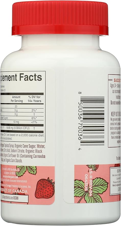 Mary Ruth's Organic Strawberry Probiotic Gummies 60 CT