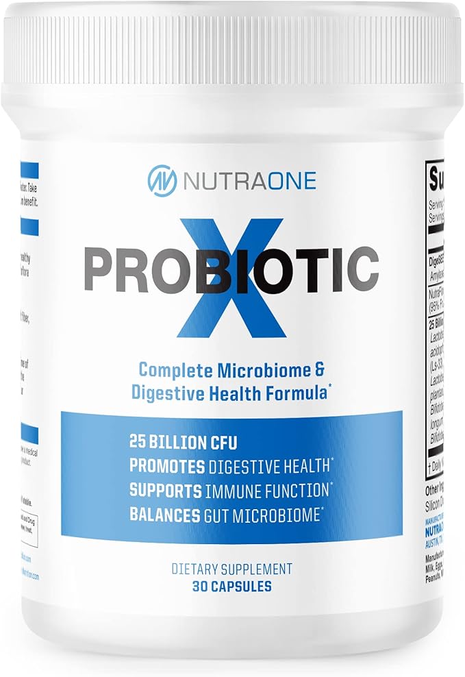 NutraOne ProbioticX Probiotic Supplement for Women &amp Men Digestive Health &amp Immune Support Probiotics* (30 Capsules)