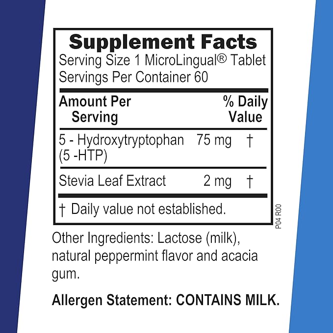 Superior Source 5-HTP 75 mg - Natural Supplement Aids Restful Sleep &amp Neurotransmitter Functions - Brain Health &amp Function Support - 5-Hydroxytryptophan Supplement - 60 Instant Dissolve Tablet