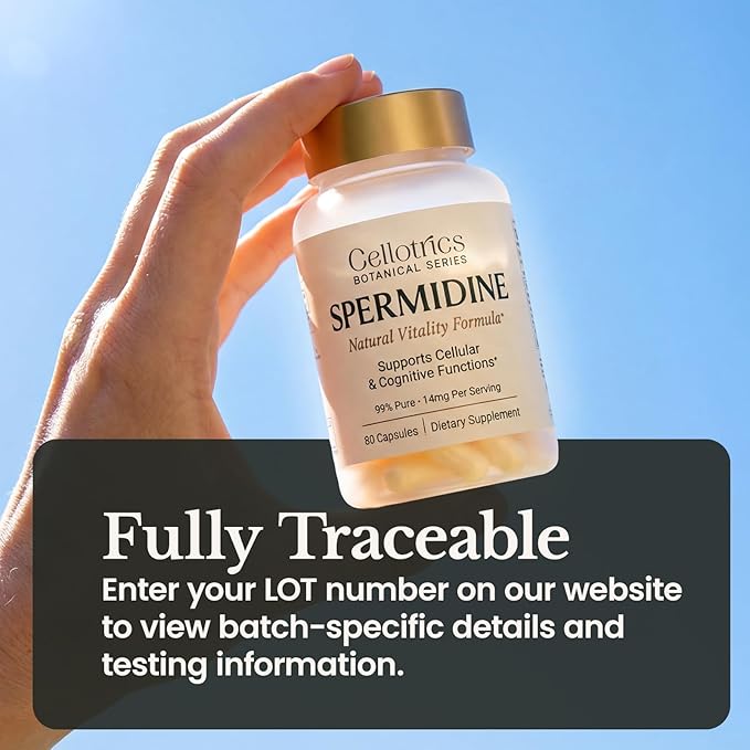 Spermidine Supplements - 1260mg | Ultra-Pure 99% Spermidine Made in USA &amp USA 3rd-Party Tested |100x More Potent Spermidine Supplements for Women &amp Men Longevity Support
