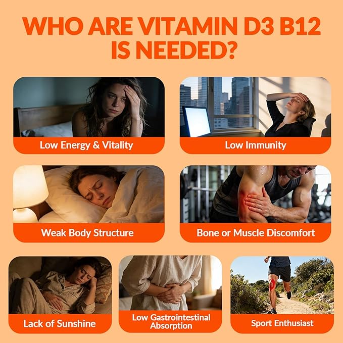 WEEVIT Vitamin D3 B12 Gummies Vitamin D and B12 Gummy Suppment with Vitamin A C K Calcium Magnesium Zinc for Women &amp Men