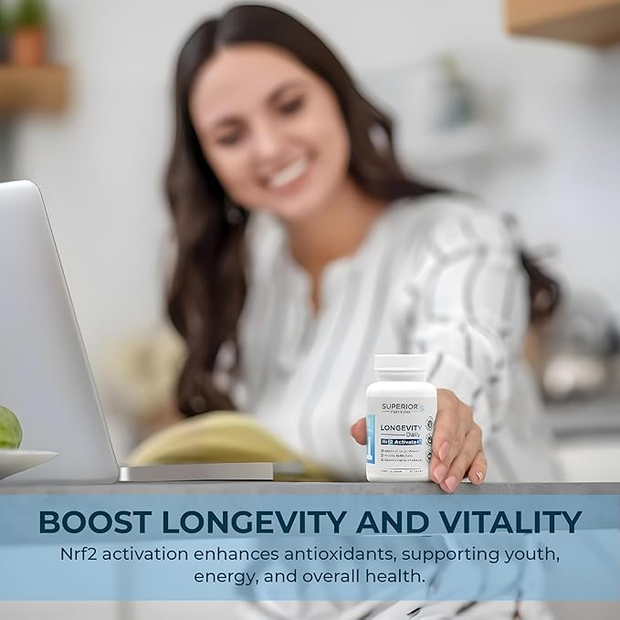 Superior Formulas Nrf2 Activator Supplement – Antioxidant Support for Cellular Health Healthspan and Longevity – Helps Reduce Oxidative Stress – 60 Capsules – Made in USA Non-GMO