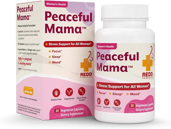 Redd Remedies Peaceful Mama Support a Calm and Healthy Digestive System Lemon Balm and Ginger Root 30 Vegetarian Capsules