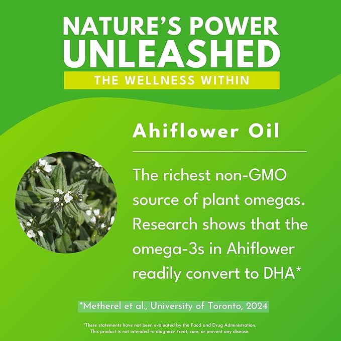 Bold Botanica Plant Vegan Omega 3-6-9 with Ahiflower Oil Omega 3 Liquid Supplement for Women &amp Men Plant-Based Omegas for Brain &amp Immune Health Better Than Flax Fish Free Sugar-Free 4 fl