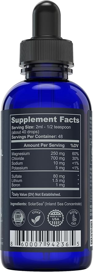 Trace Mineral Complex – 4 oz (48Servings) – 72+ Ionic Minerals Concentrate/Magnesium Chloride Boron Potassium/Supports Hydration &amp Electrolyte Balance