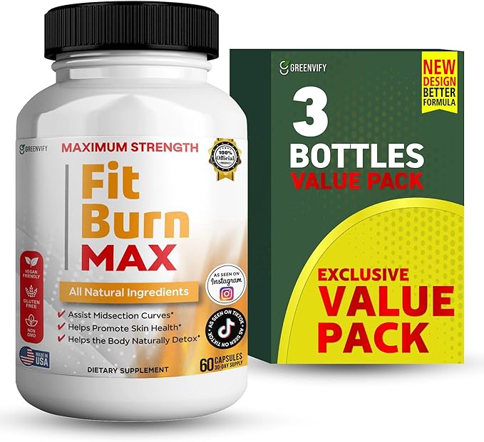 Fit Burn Max Natural Supplement 60 Capsules Vegan Gluten Free Non-GMO (3)
