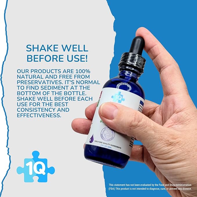 1Q Focus – Liquid Cognitive &amp Brain Support Natural Drops for Kids | Acetyl L-Carnitine + B1 B6 B12 &amp Folate | Sugar-Free Vegan Non-GMO Gluten-Free | Advanced Absorption | 2 fl oz 30 Serv
