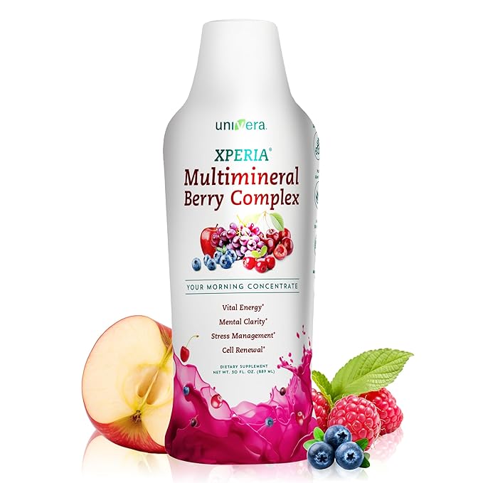 Xperia Concentrate Liquid Herbal Multimineral Multivitamin for women and man Ashwagandha Natural Energy Boost Agave syrup &amp Stevia 30 Fl oz. (30-Day Supply)