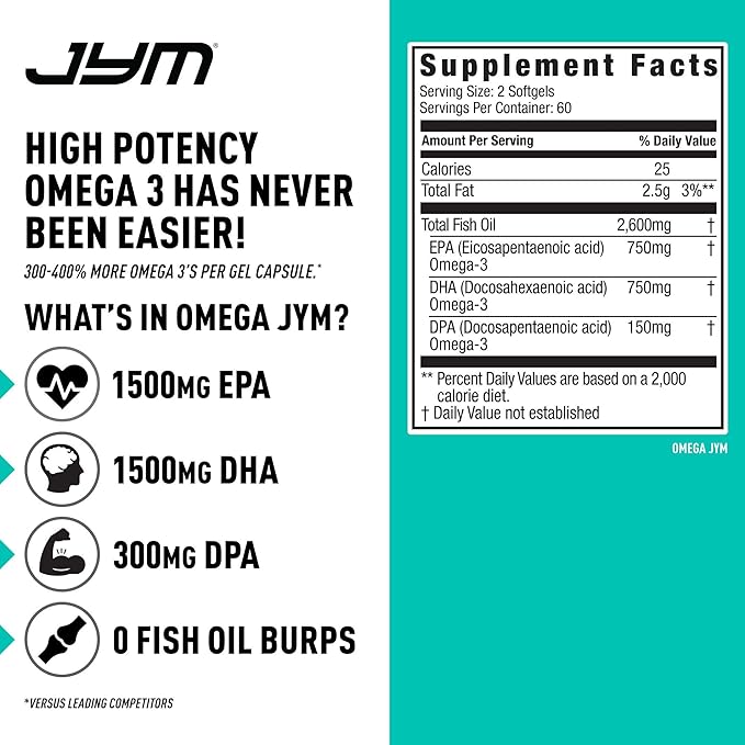 JYM Supplement Science Omega JYM Fish Oil + Vita JYM Sports Multivitamin &amp Mineral Support ZMA