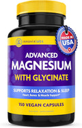 InnovixLabs Advanced Magnesium Capsules - 150 Ct 210 mg - Chelated Glycinate and Malate - High Absorption Promotes Relaxation Bones Muscle Health Vegan Malate Sleep Supplement