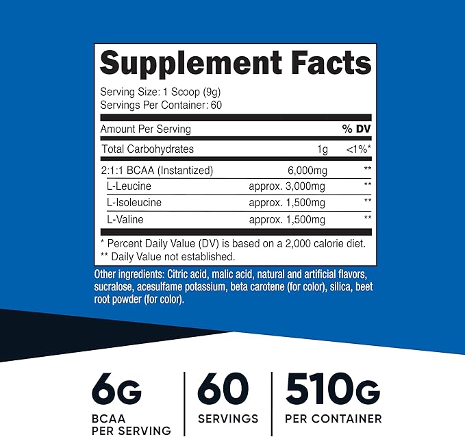 Nutricost BCAA Powder (Orange Mango 60 Servings) - 2:1:1 Optimal Ratio Gluten Free Non-GMO Vegetarian