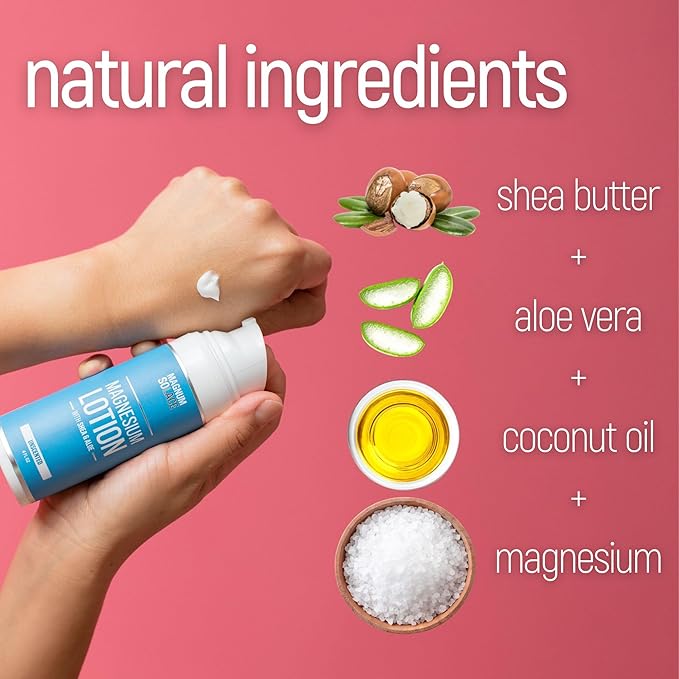 Magnum Solace Magnesium Lotion with Aloe &amp Shea – Apply to Legs – Alternative to Topical Magnesium Cream