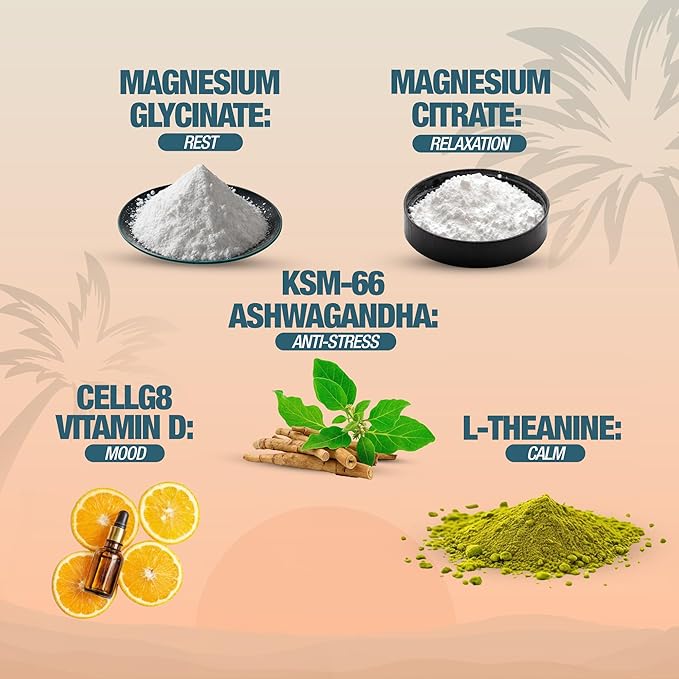Calma – Watermelon Lime Calming Drink Mix Magnesium Glycinate &amp Citrate with KSM-66 Ashwagandha L-Theanine &amp Vitamin D3 (CELLg8) – Sugar Free Non-GMO – 31 Servings