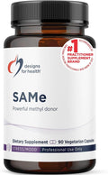 Designs for Health Same Capsules with B6 B12 + 5-MTHF - 200mg S-Adenosylmethionine Supplement with 5-MTHF (Folate) + Vitamin B12 - Non-GMO + Gluten-Free (90 Capsules)