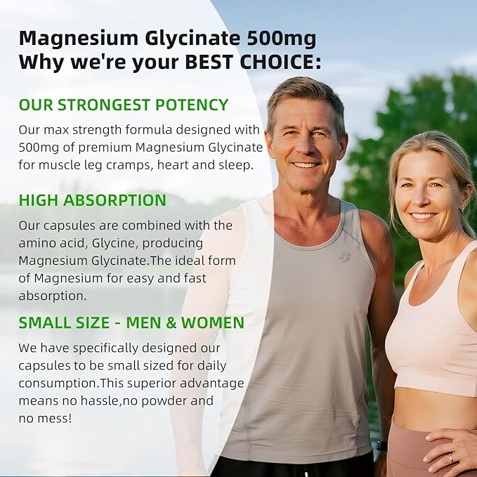 2pack Magnesium Glycinate 500mg Softgels Supplement 240 Gelcaps 120 Day Supply