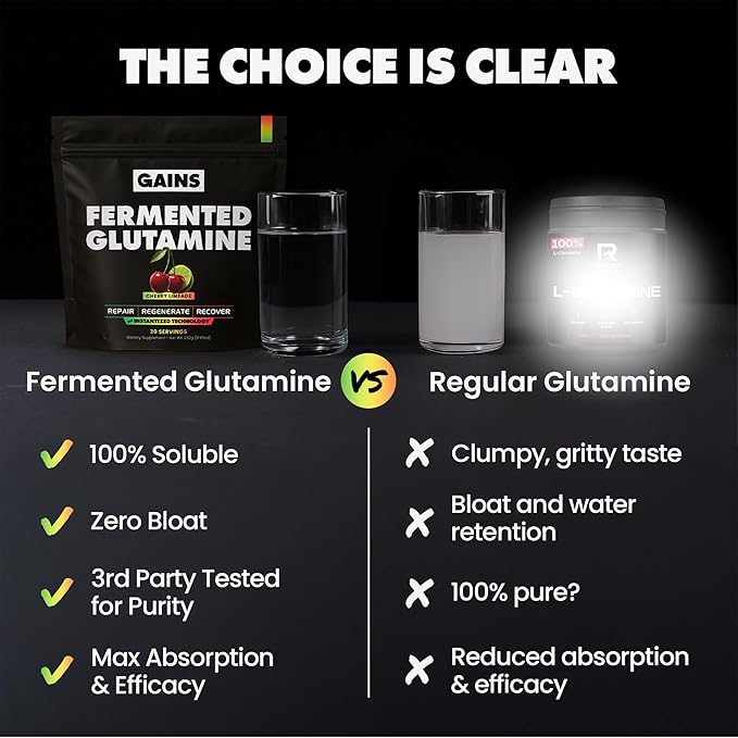 Gains in Bulk L-Glutamine Gluten Free Glutamine Powder for Muscle Recovery and Growth Post Workout Support Amino Acid Supplement Promotes Protein Synthesis Non GMO Cherry Limeade 30 Servings