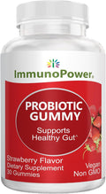 Organic Probiotics Gummies | 5 Billion CFU Probiotics for Digestive Health &amp Immune Support | DE111 Bacillus Subtilis | Strawberry | Non-GMO | 30 Ct.