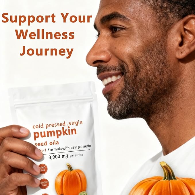 Nutra essence Pumpkin Seed Oil with Saw Palmetto200 Softgels | Cold Pressed Pure Virgin Oil Essential Fatty Acids &amp Phytosterols | Supports Hair Urinary Bladder &amp Prostate Health | Non-GM
