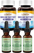 LOVITA Advanced Wellness Bundle - 3 Propolis Drops &amp 2 Immune 8-in-1 Capsules Zinc Vitamin C Andrographis &amp Bee Propolis (5 Pc)
