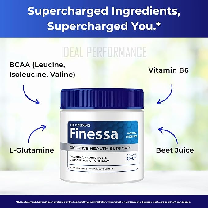 Finessa Digestive Health Support Powder Official Finessa Constipation Supplement - Maximum Strength All Natural Overall Health and Wellness Support Advanced Formula Finesse Powder Reviews (1 Pack)