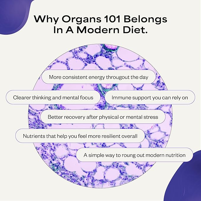Organs 101 by Dave Asprey | Daily Vital Nutrient Support | 100% Grass-Fed Beef Organs Supplement | Freeze-Dried Liver Heart Kidney Pancreas and Spleen | Non-GMO | 30 Day Supply