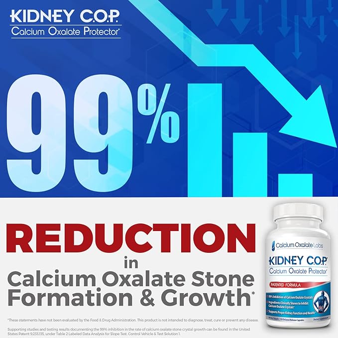 KIDNEY C.O.P. Calcium Oxalate Protector 120 Capsules Kidney Support for Calcium Oxalate Crystals Helps Stops Recurrence of Stones Stronger Than Chanca Piedra Stone Breaker Supplements 3 Pack
